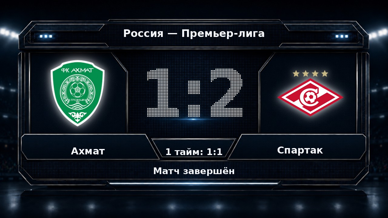 Ахмат — Спартак: результат матча