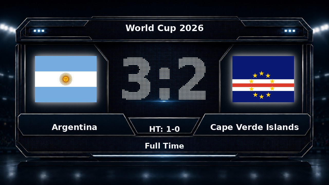 Argentina 3-2 Cape Verde Islands: World Cup 2026 result