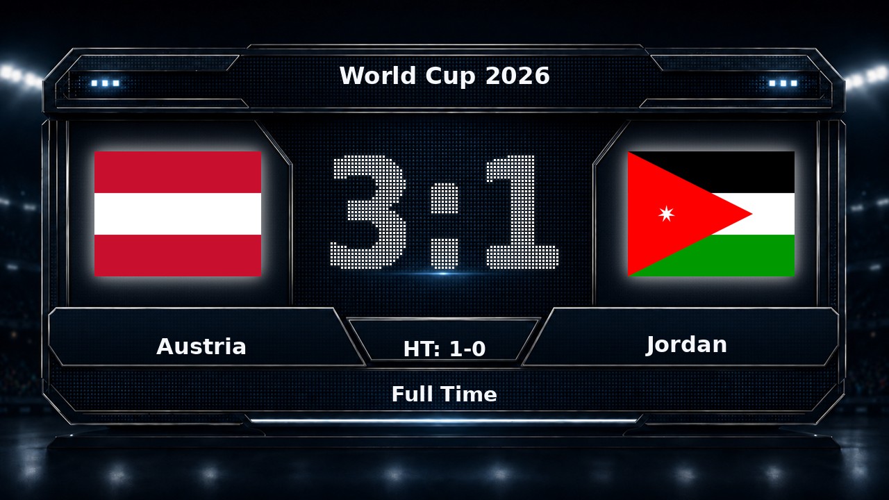 Austria 3-1 Jordan: World Cup 2026 result