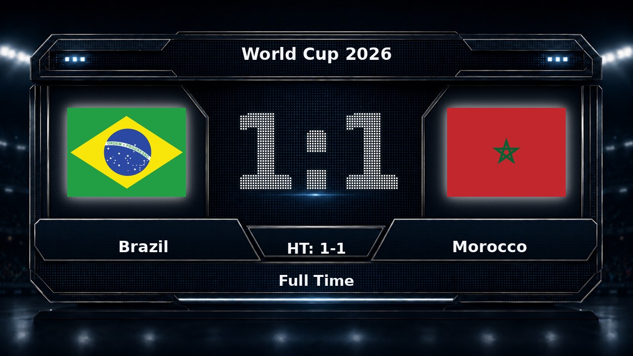 Brazil 1-1 Morocco: World Cup 2026 result