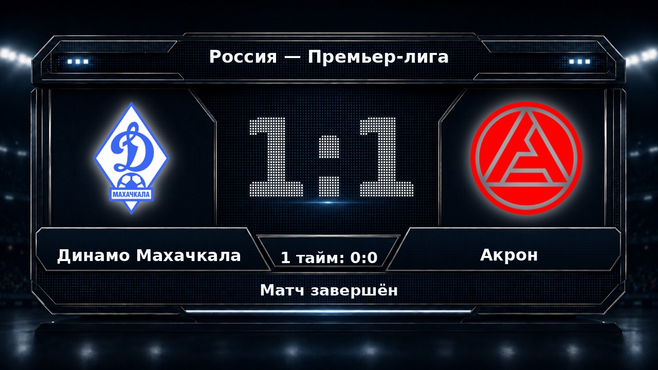 Динамо Махачкала — Акрон: результат матча
