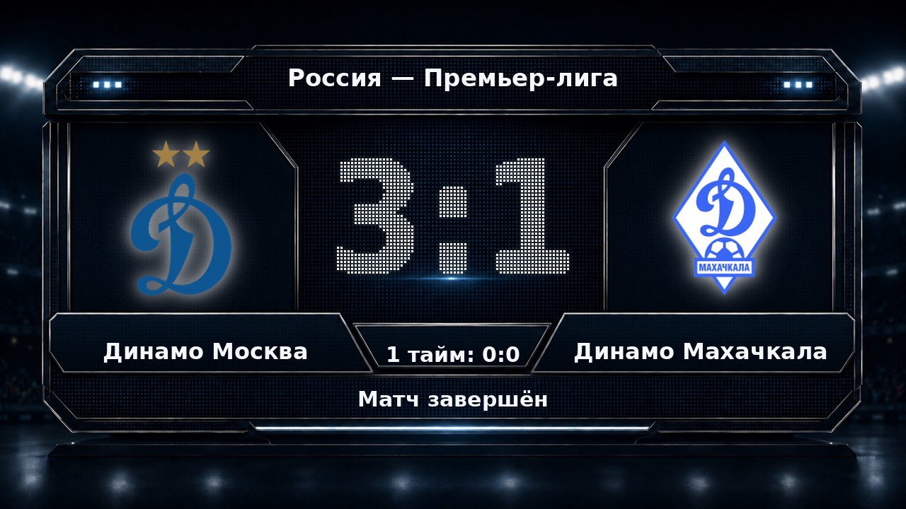 Динамо Москва — Динамо Махачкала: результат матча
