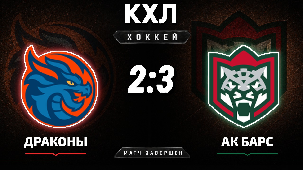 Драконы — Ак Барс: результат матча КХЛ