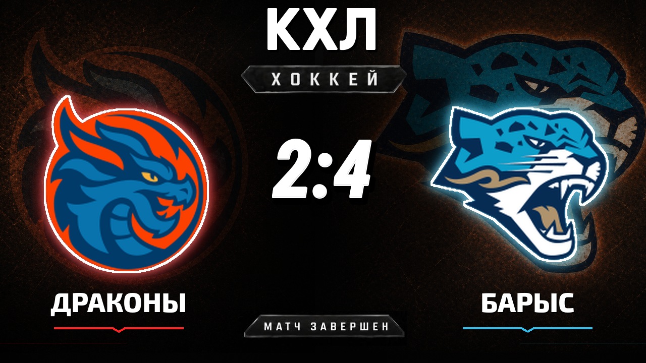 Драконы — Барыс: результат матча КХЛ