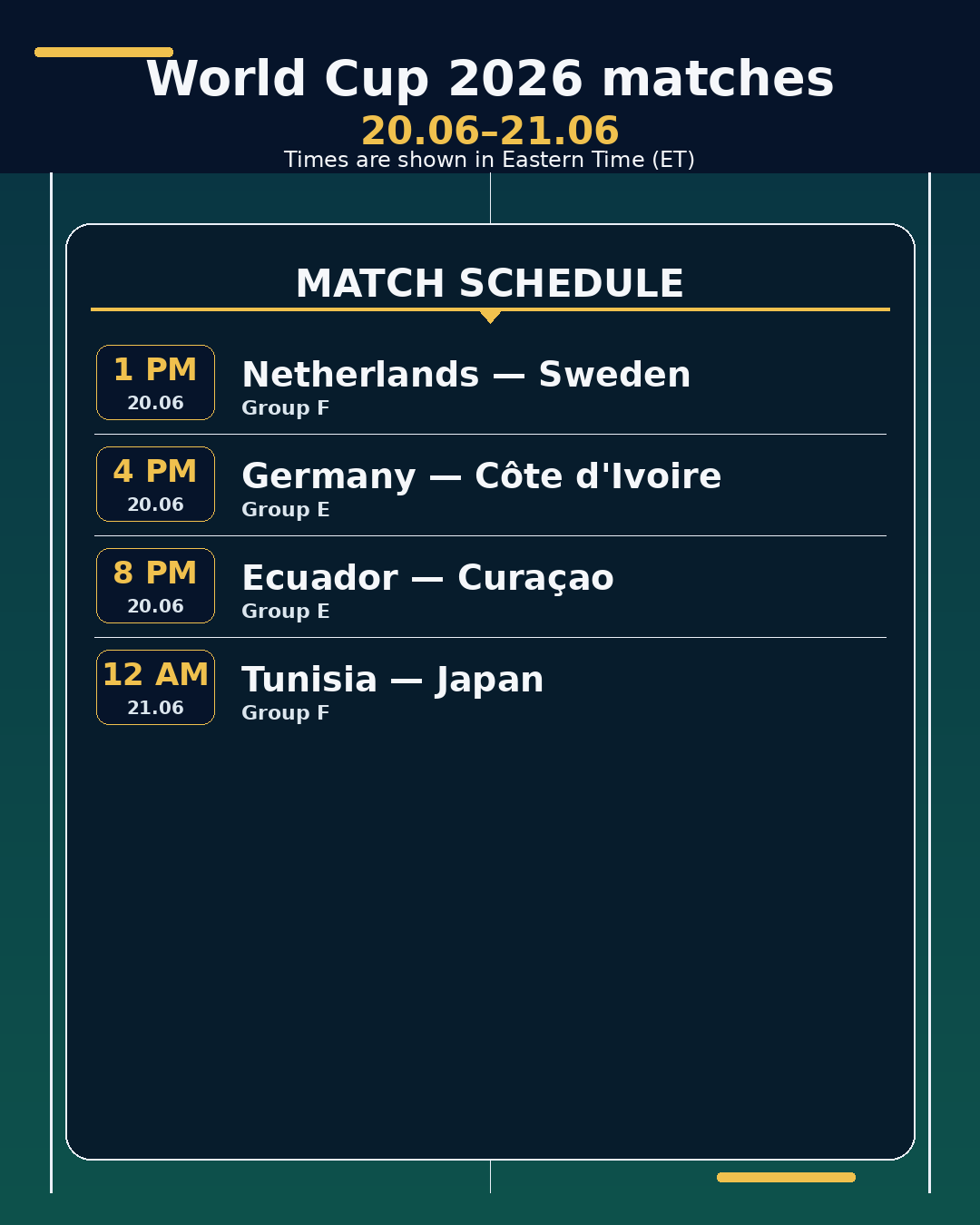 World Cup 2026: matches in the next 24 hours