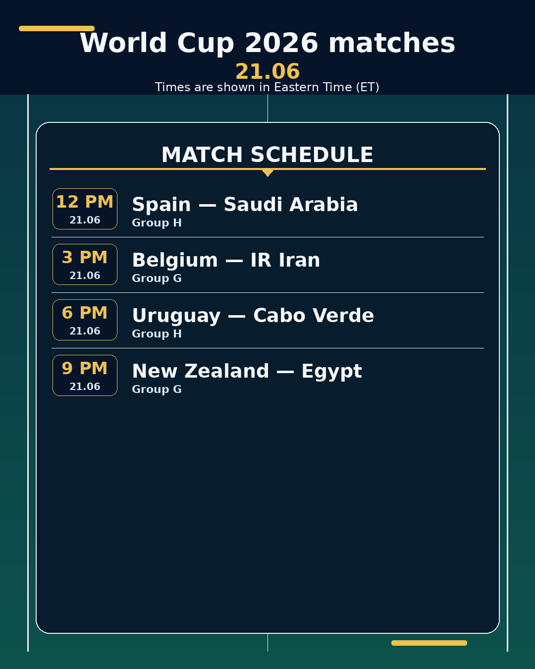 World Cup 2026: matches in the next 24 hours