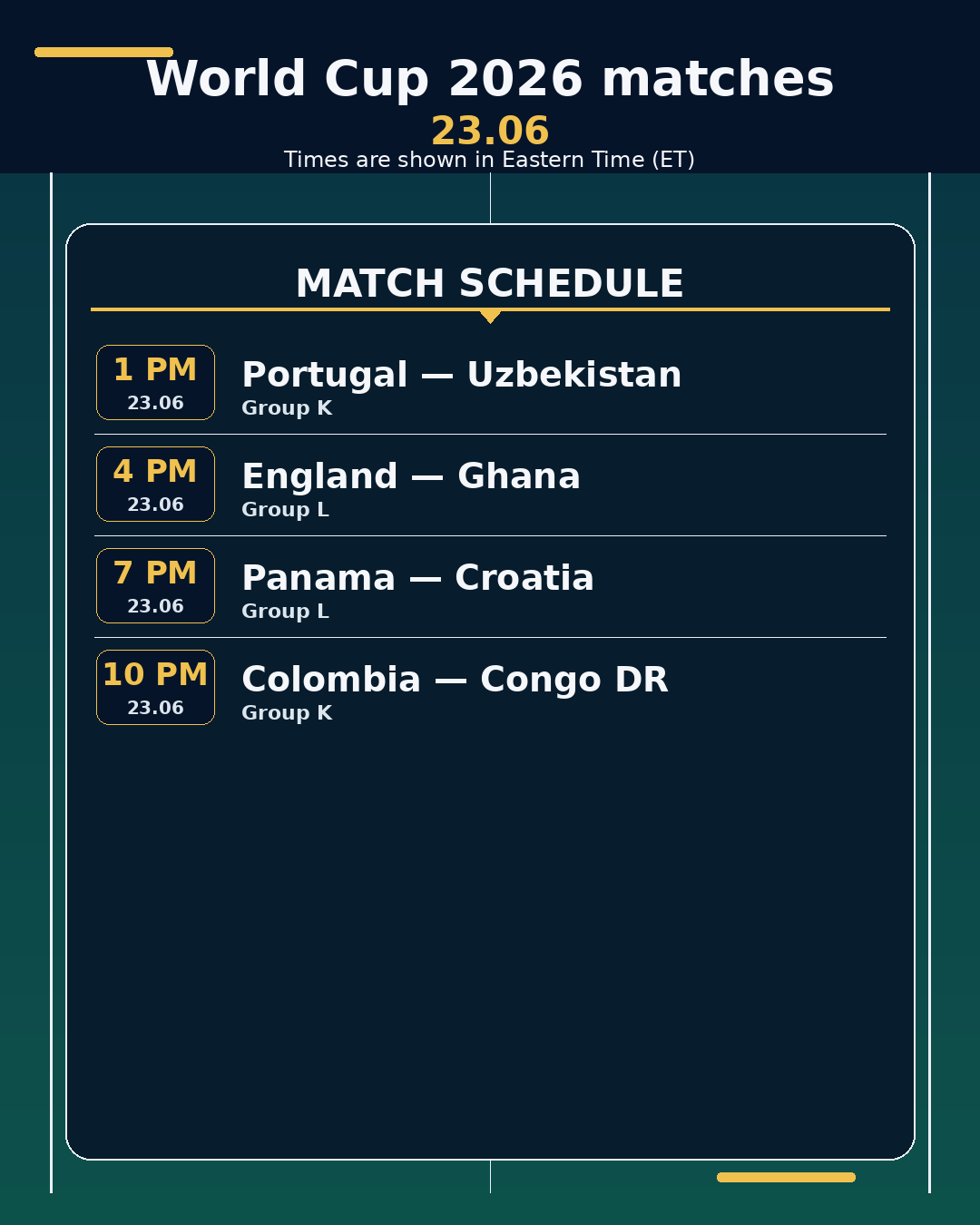 World Cup 2026: matches in the next 24 hours