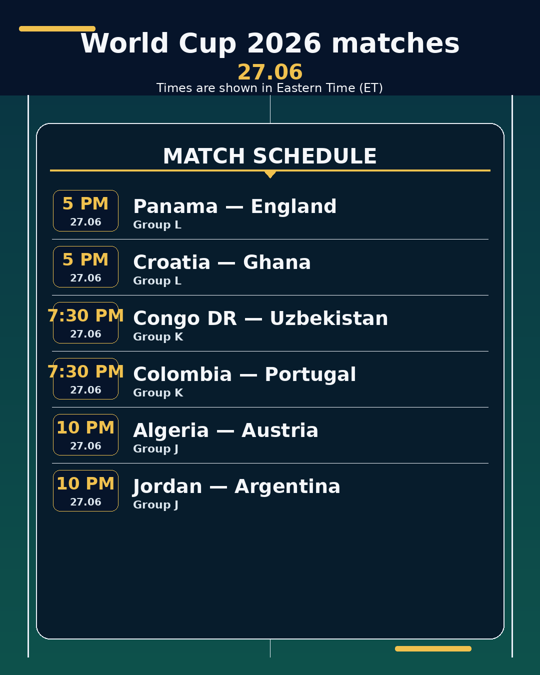 World Cup 2026: matches in the next 24 hours