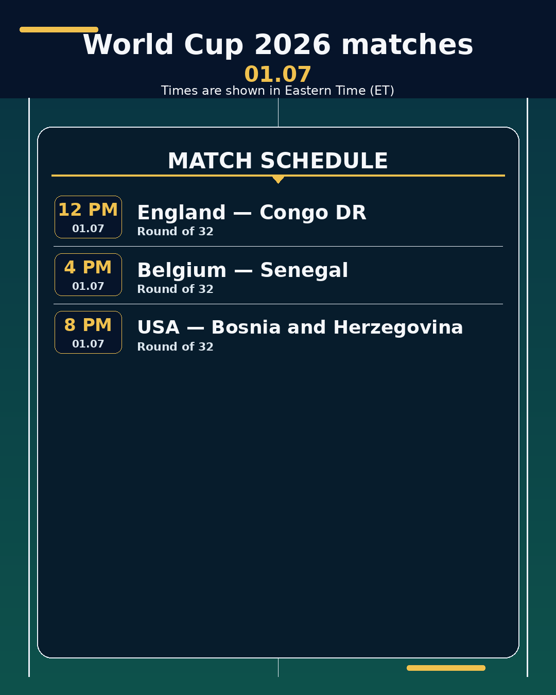 World Cup 2026: matches in the next 24 hours
