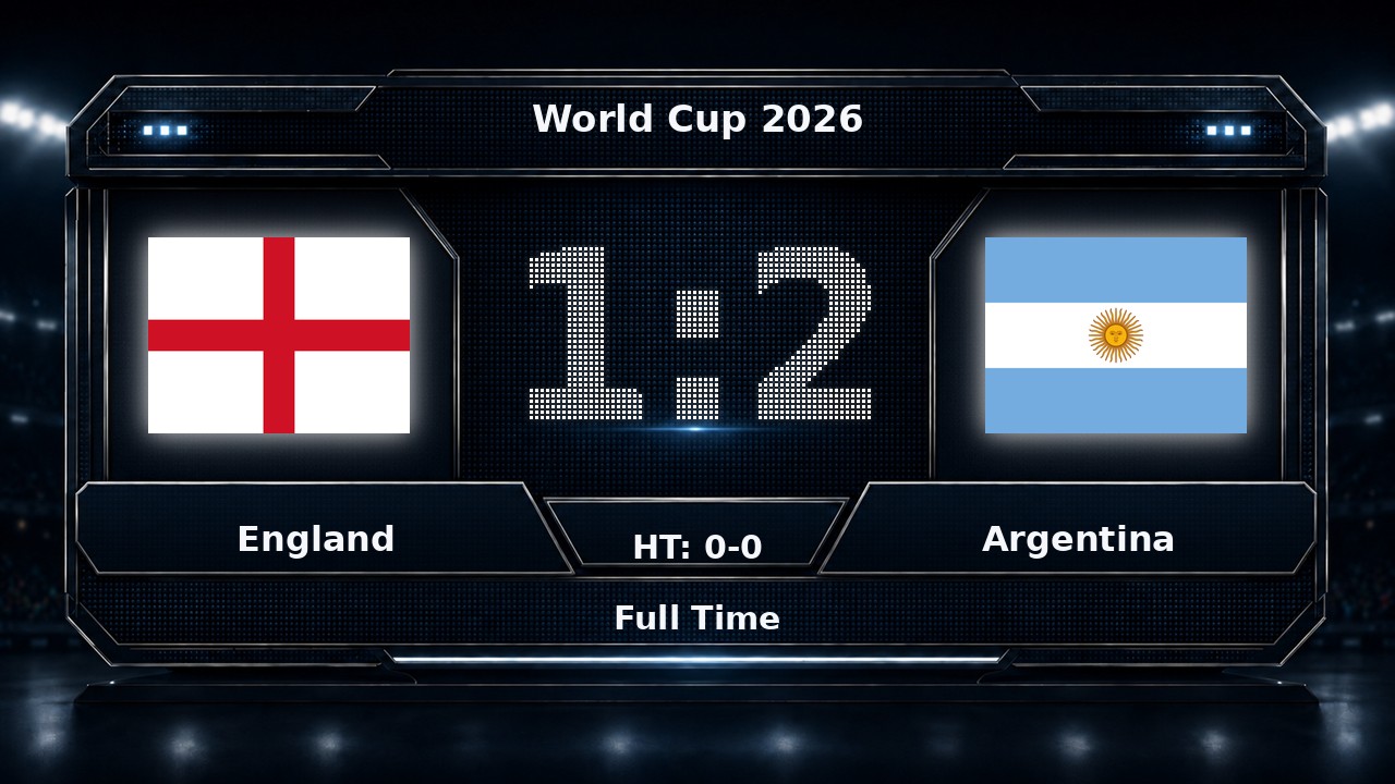 England 1-2 Argentina: World Cup 2026 result