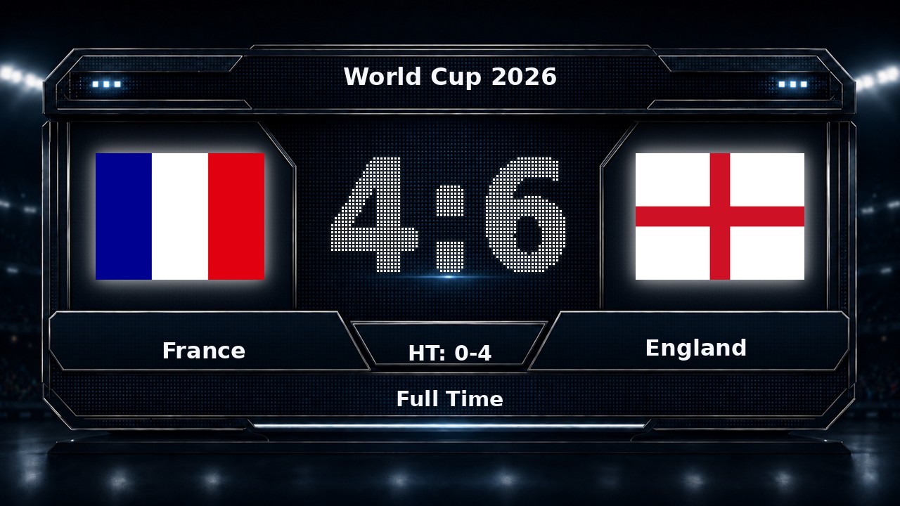 France 4-6 England: World Cup 2026 result