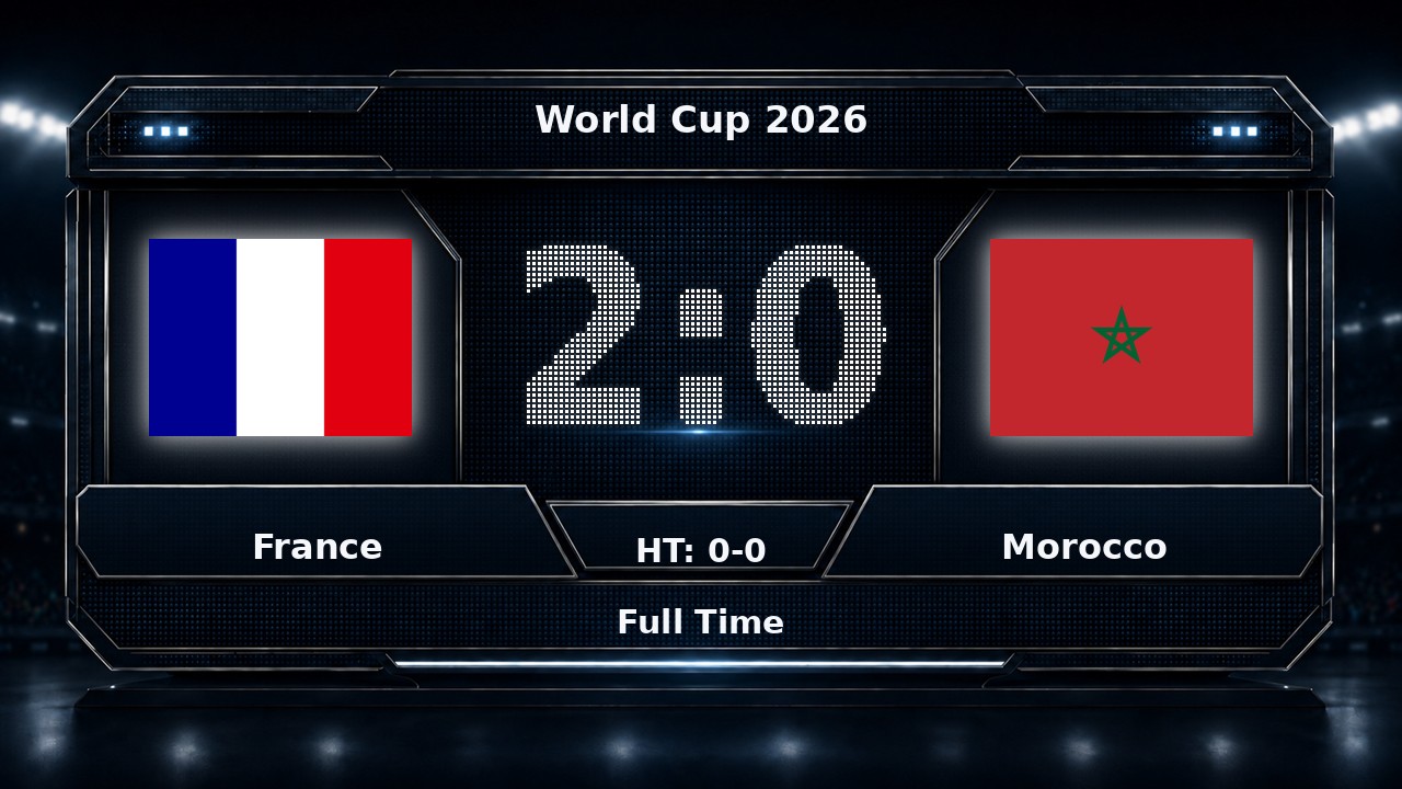 France 2-0 Morocco: World Cup 2026 result