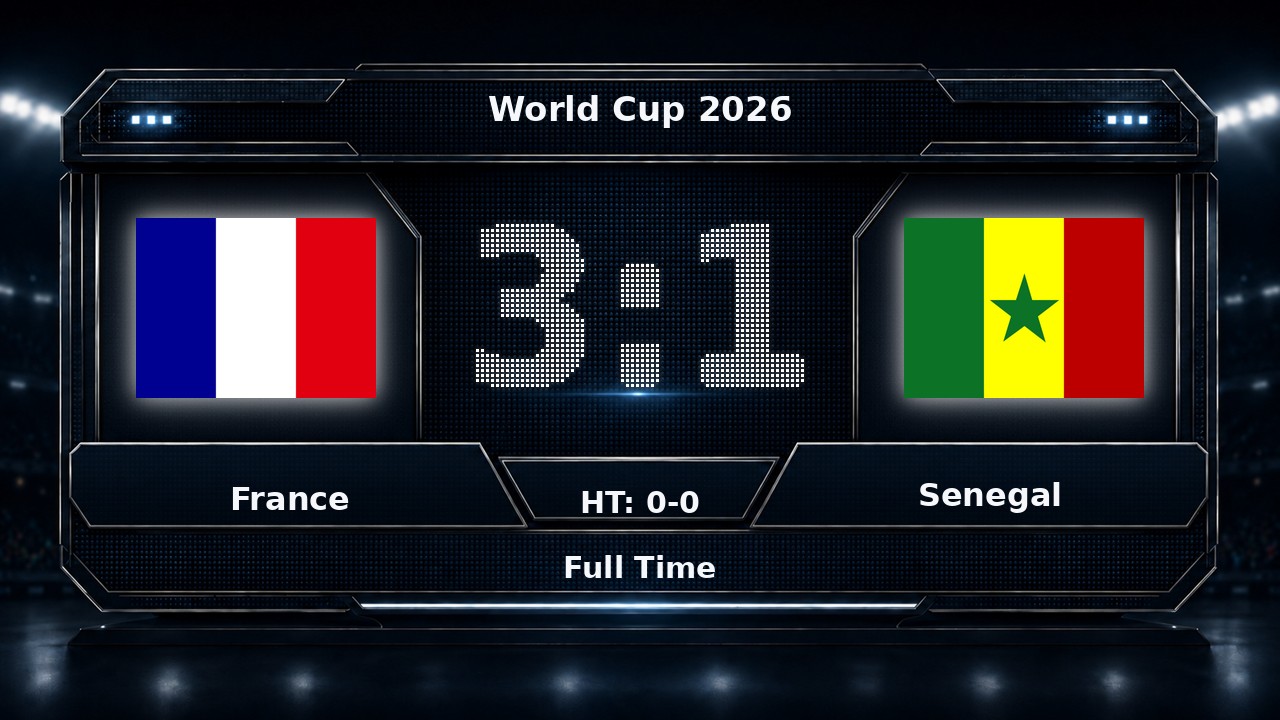 France 3-1 Senegal: World Cup 2026 result
