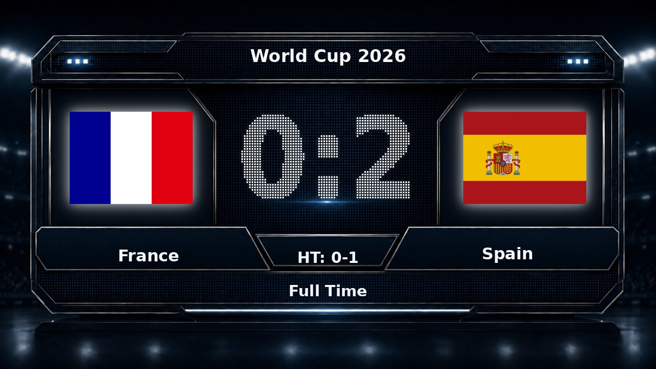 France 0-2 Spain: World Cup 2026 result