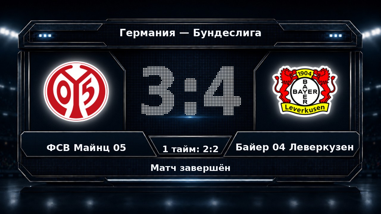 ФСВ Майнц 05 — Байер 04 Леверкузен: результат матча