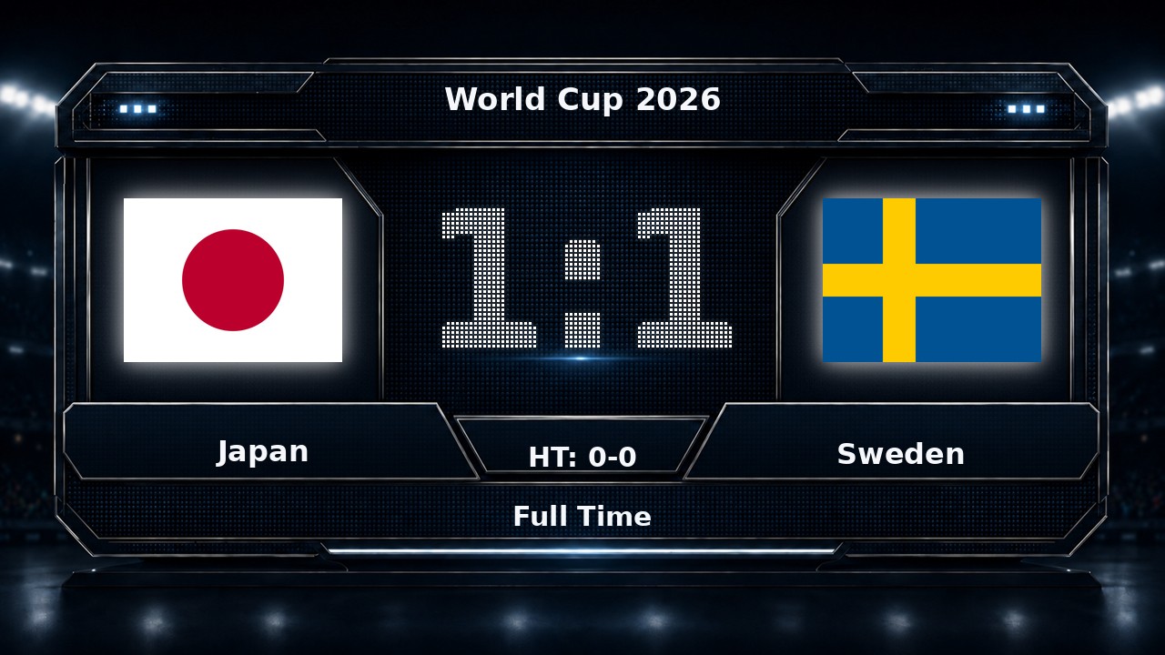 Japan 1-1 Sweden: World Cup 2026 result