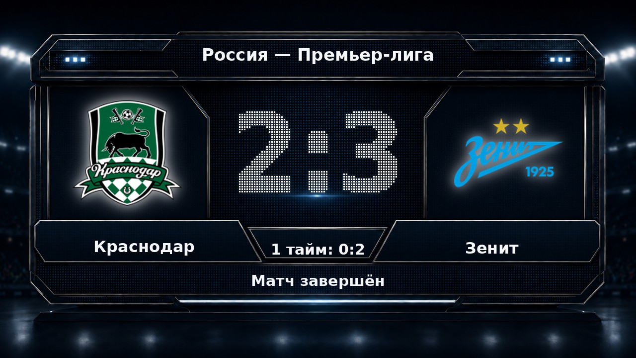 Краснодар — Зенит: результат матча