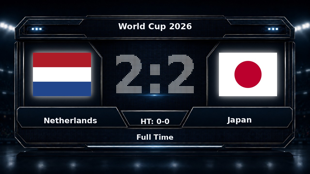 Netherlands 2-2 Japan: World Cup 2026 result