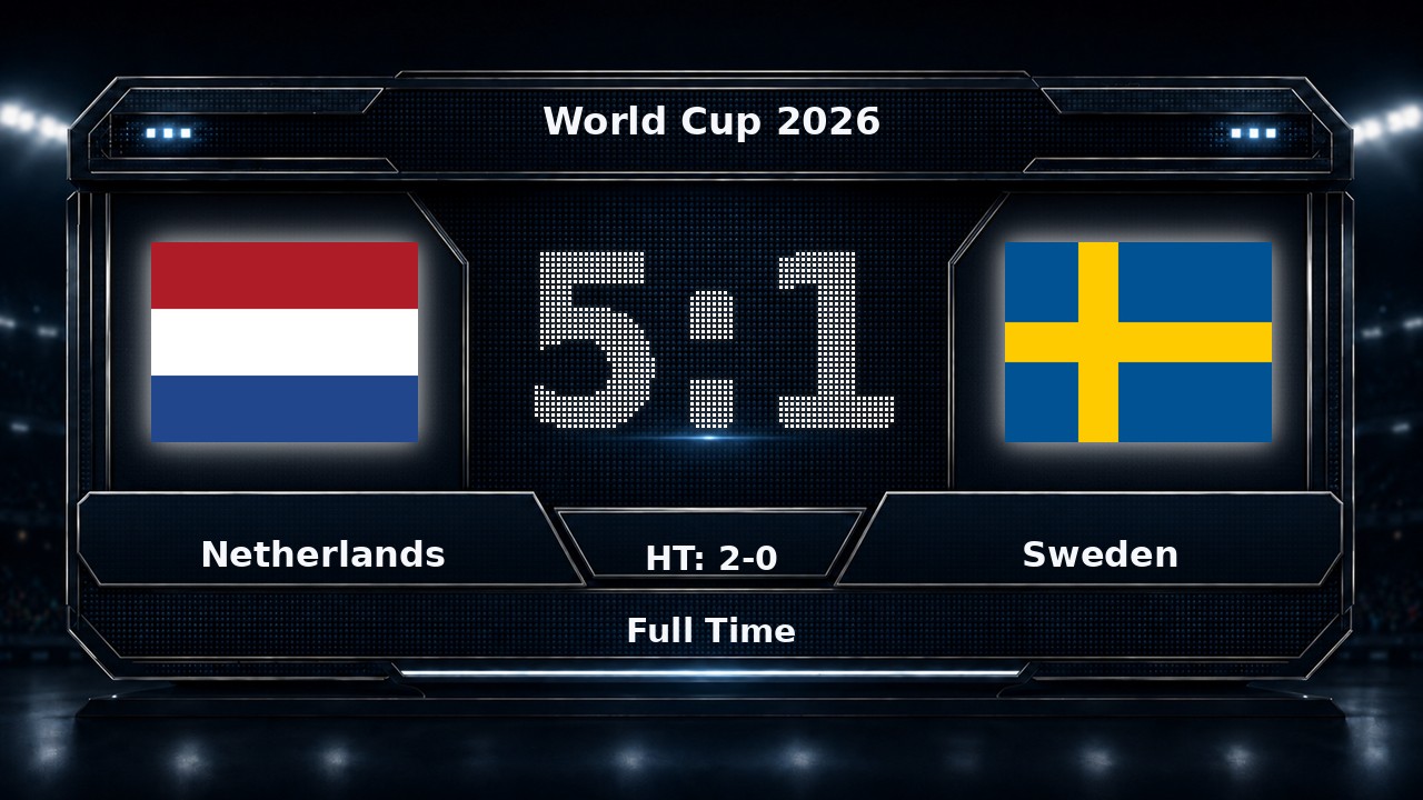 Netherlands 5-1 Sweden: World Cup 2026 result
