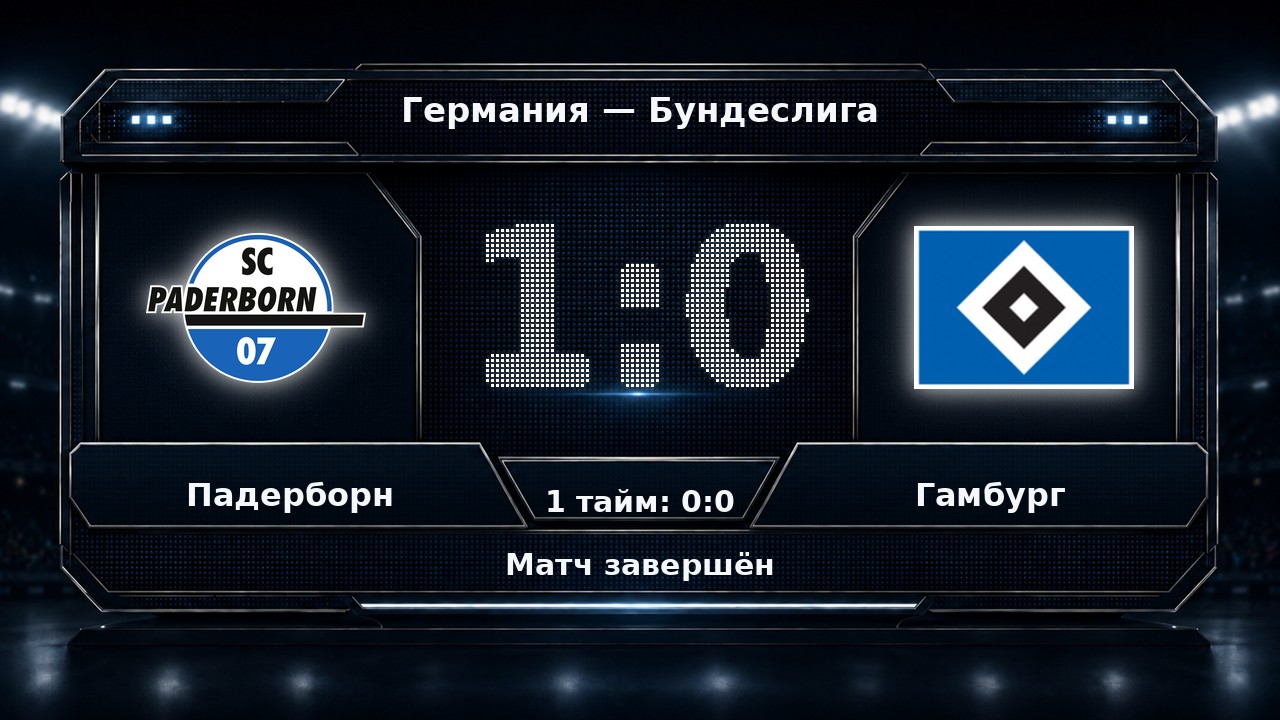 Падерборн — Гамбург: результат матча