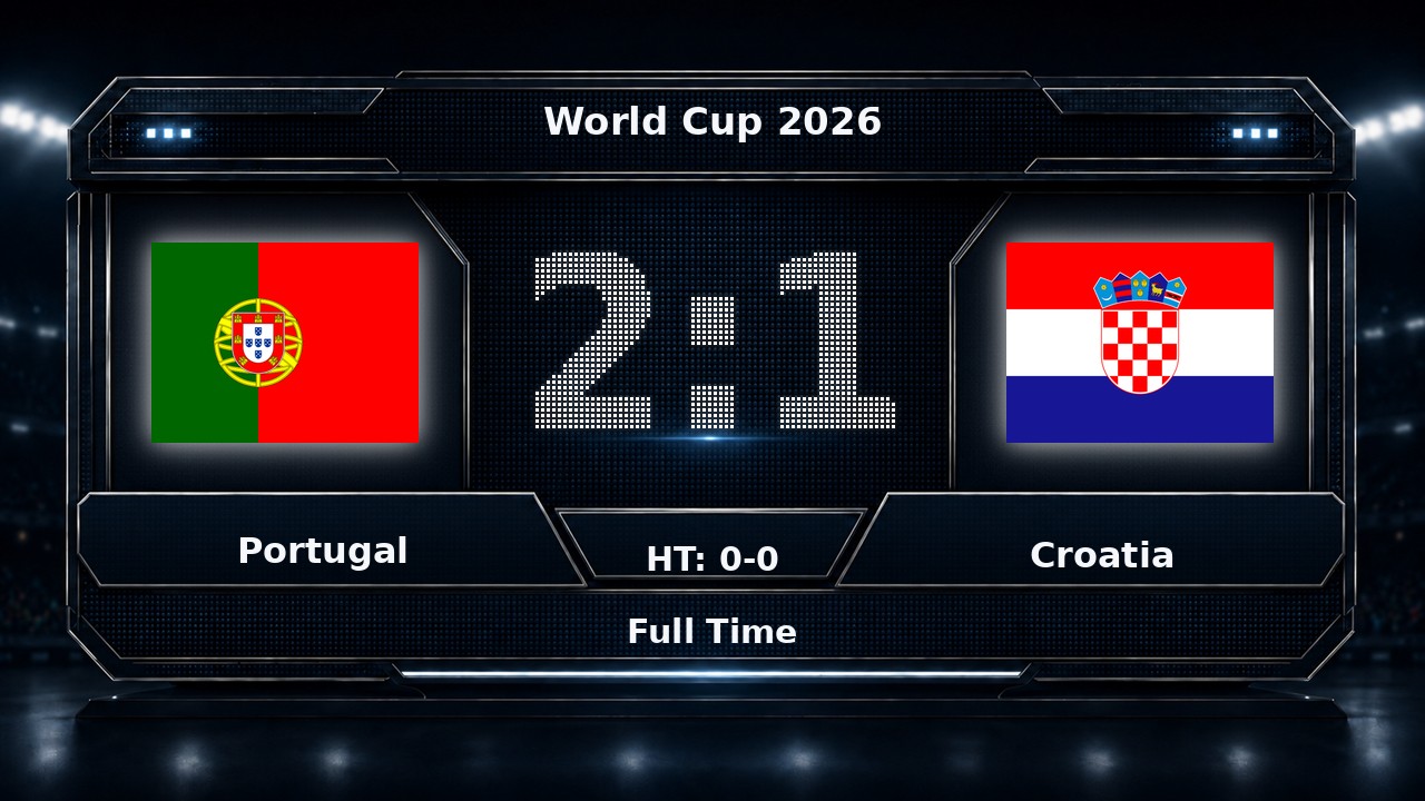 Portugal 2-1 Croatia: World Cup 2026 result