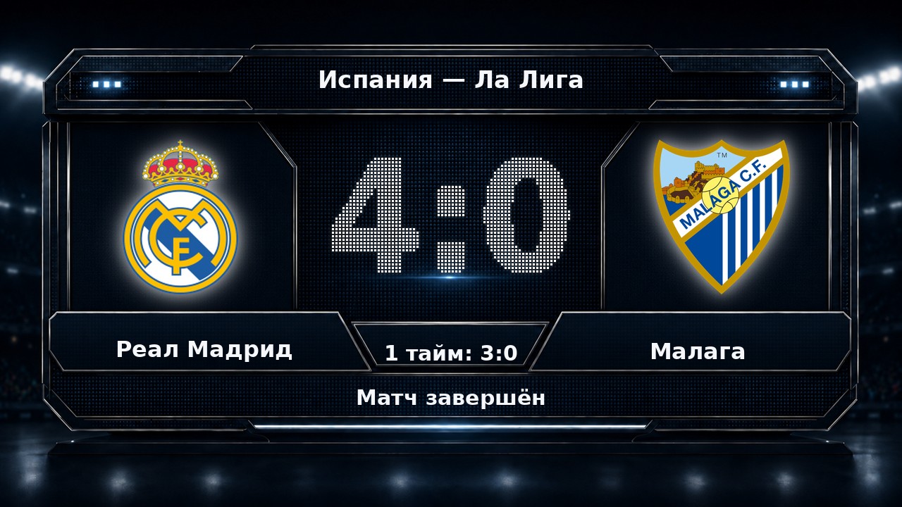 Реал Мадрид — Малага: результат матча