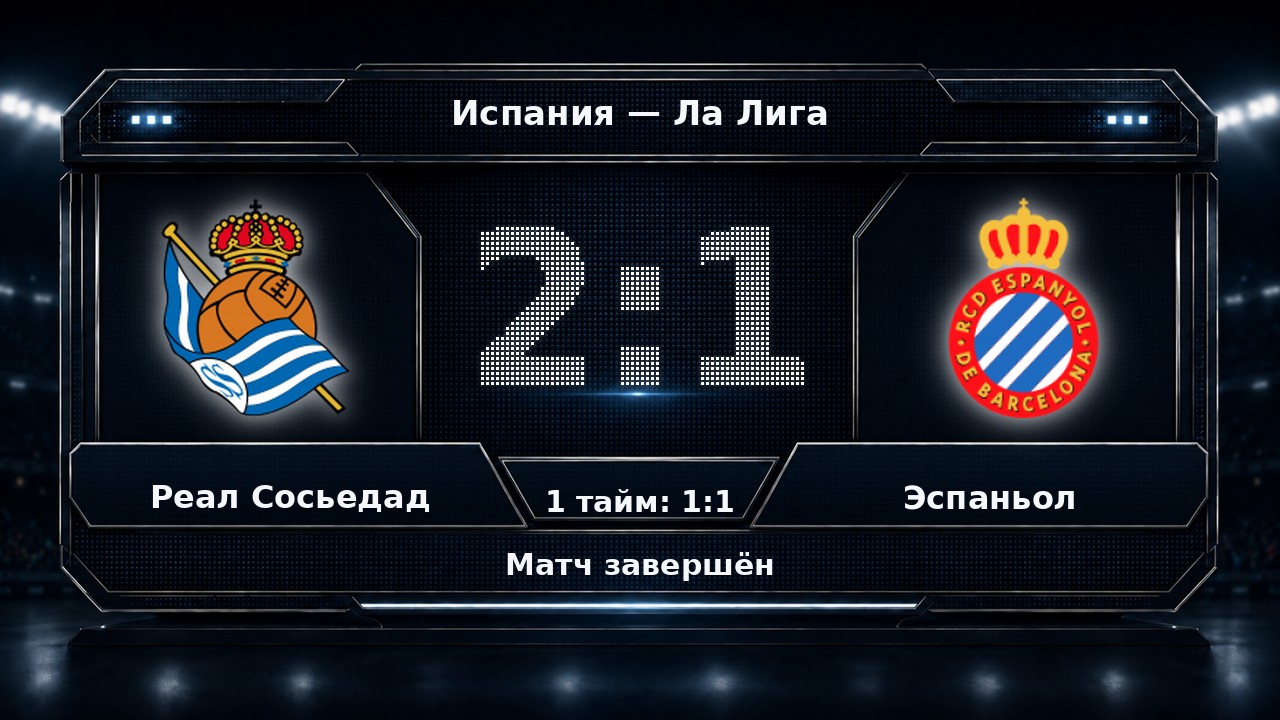 Реал Сосьедад — Эспаньол: результат матча