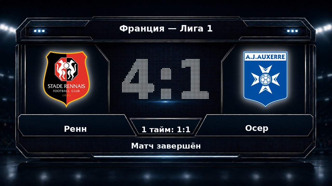 Ренн — Осер: результат матча