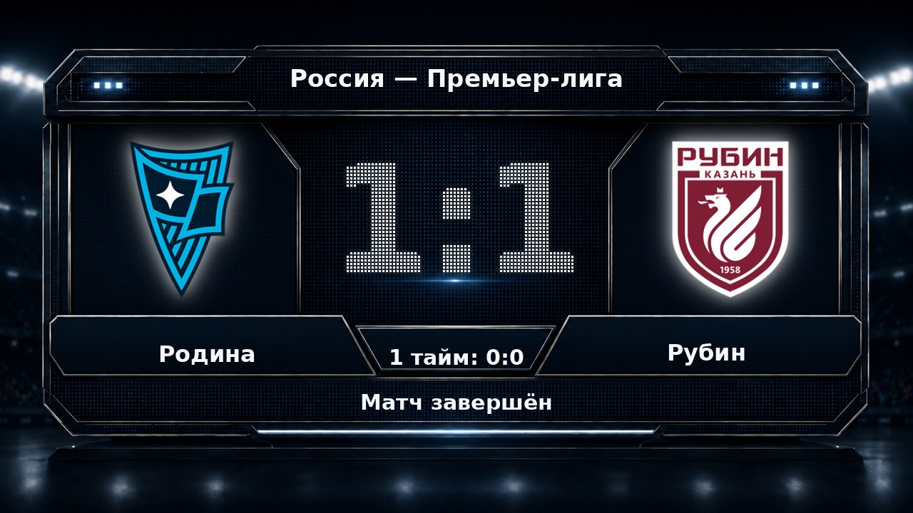 Родина — Рубин: результат матча