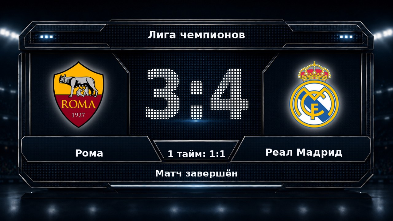 Рома — Реал Мадрид: результат матча