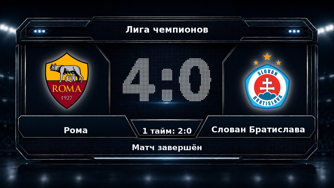 Рома — Слован Братислава: результат матча