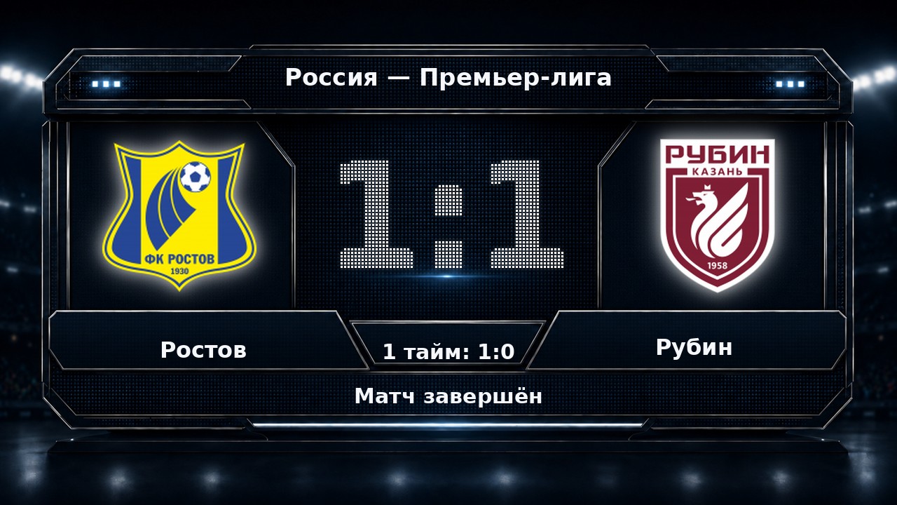 Ростов — Рубин: результат матча