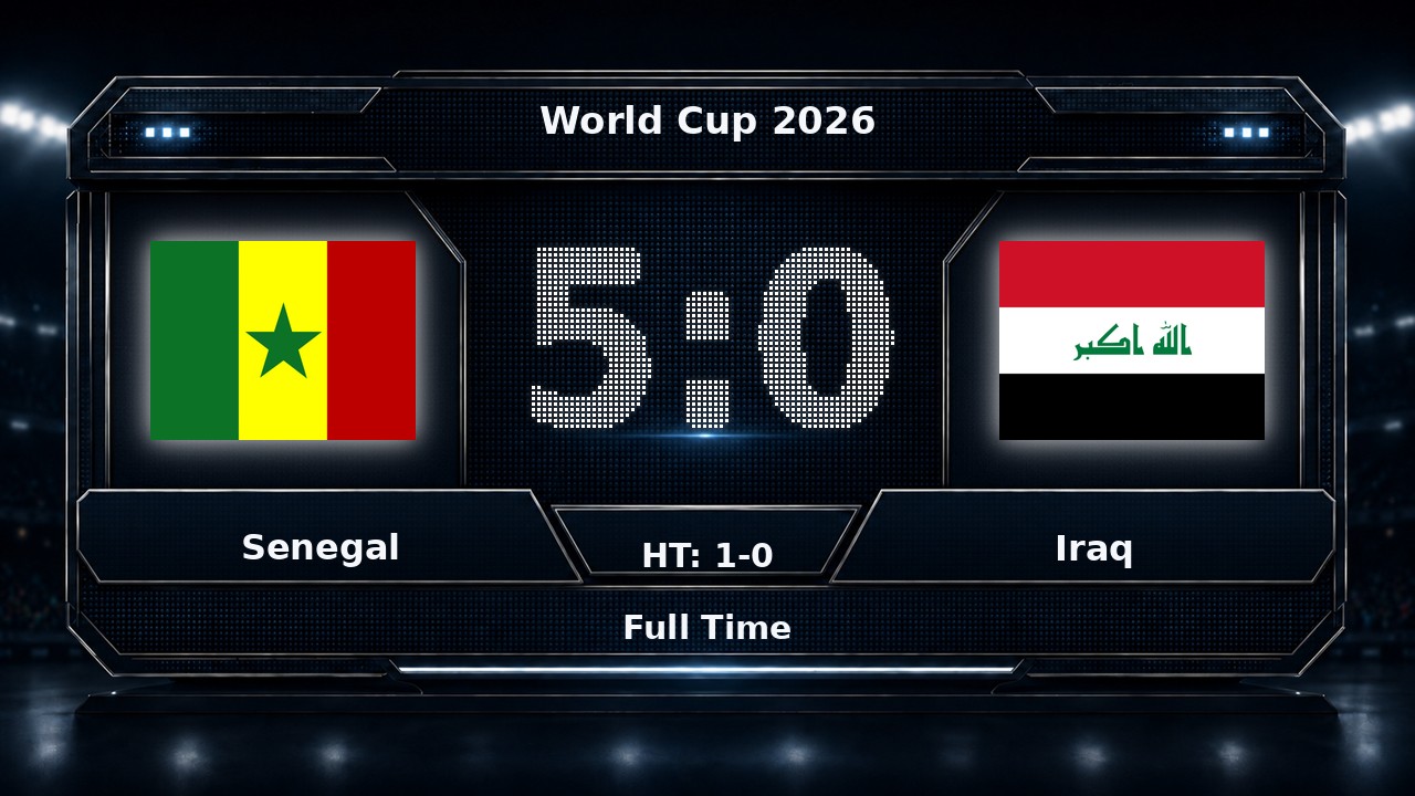 Senegal 5-0 Iraq: World Cup 2026 result