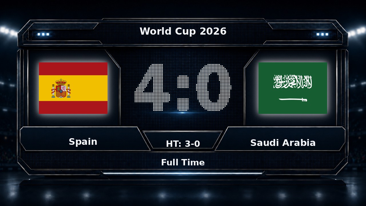 Spain 4-0 Saudi Arabia: World Cup 2026 result