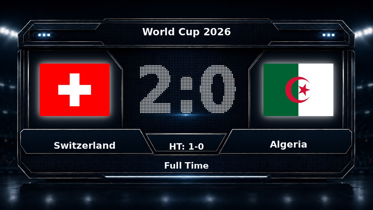 Switzerland 2-0 Algeria: World Cup 2026 result