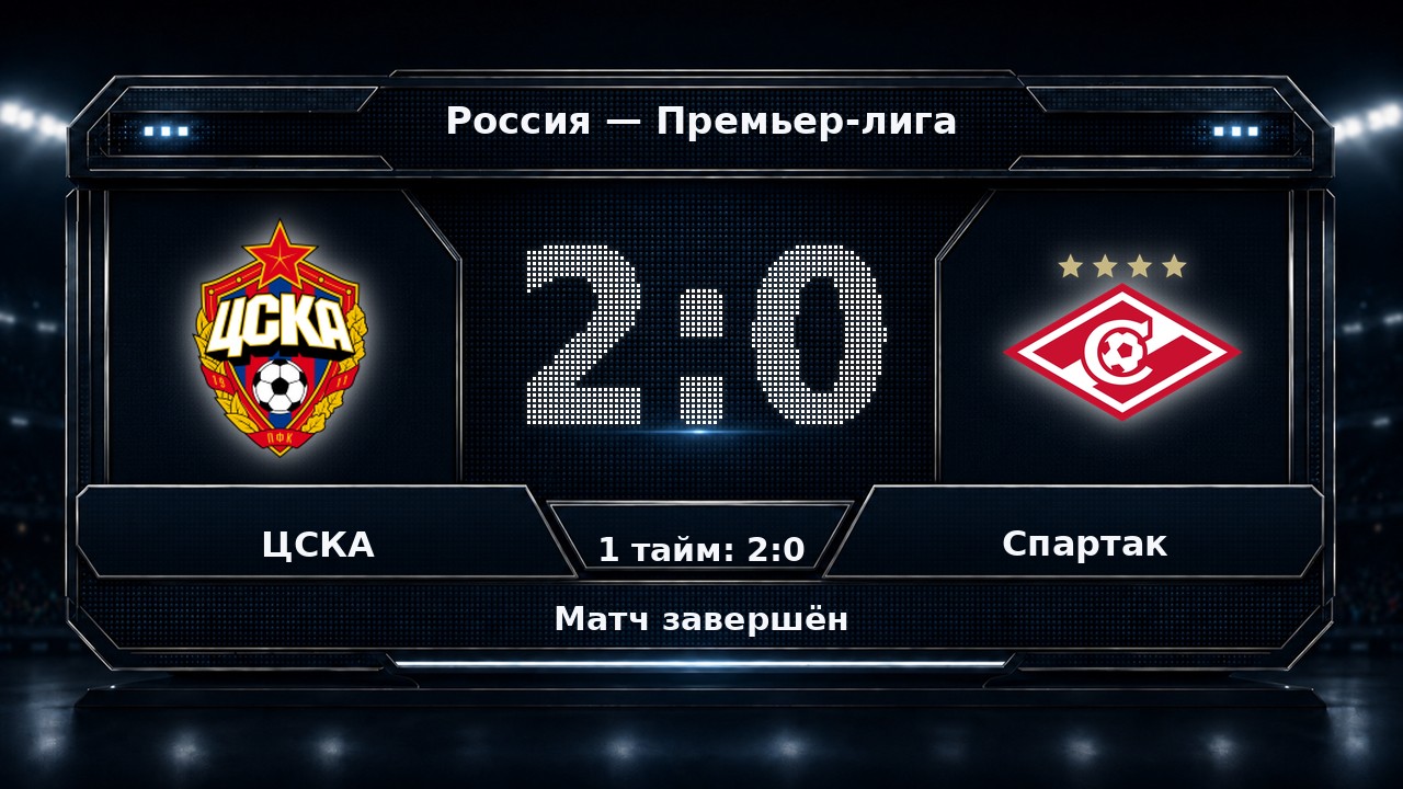 ЦСКА — Спартак: результат матча