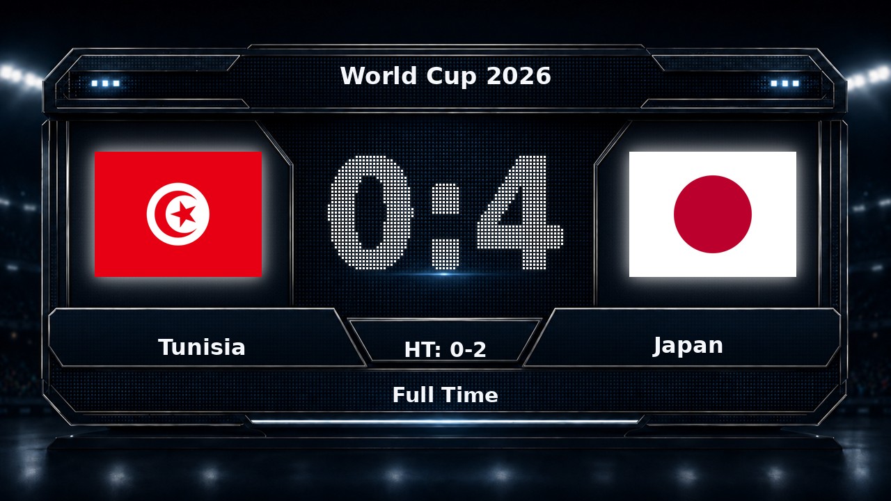 Tunisia 0-4 Japan: World Cup 2026 result