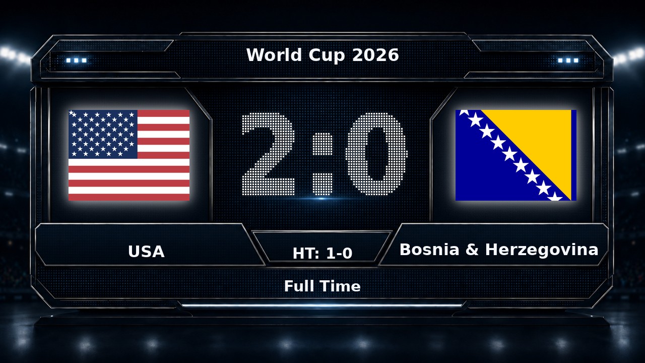 USA 2-0 Bosnia & Herzegovina: World Cup 2026 result