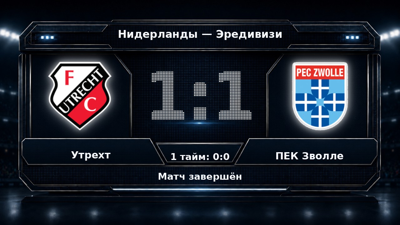 Утрехт — ПЕК Зволле: результат матча