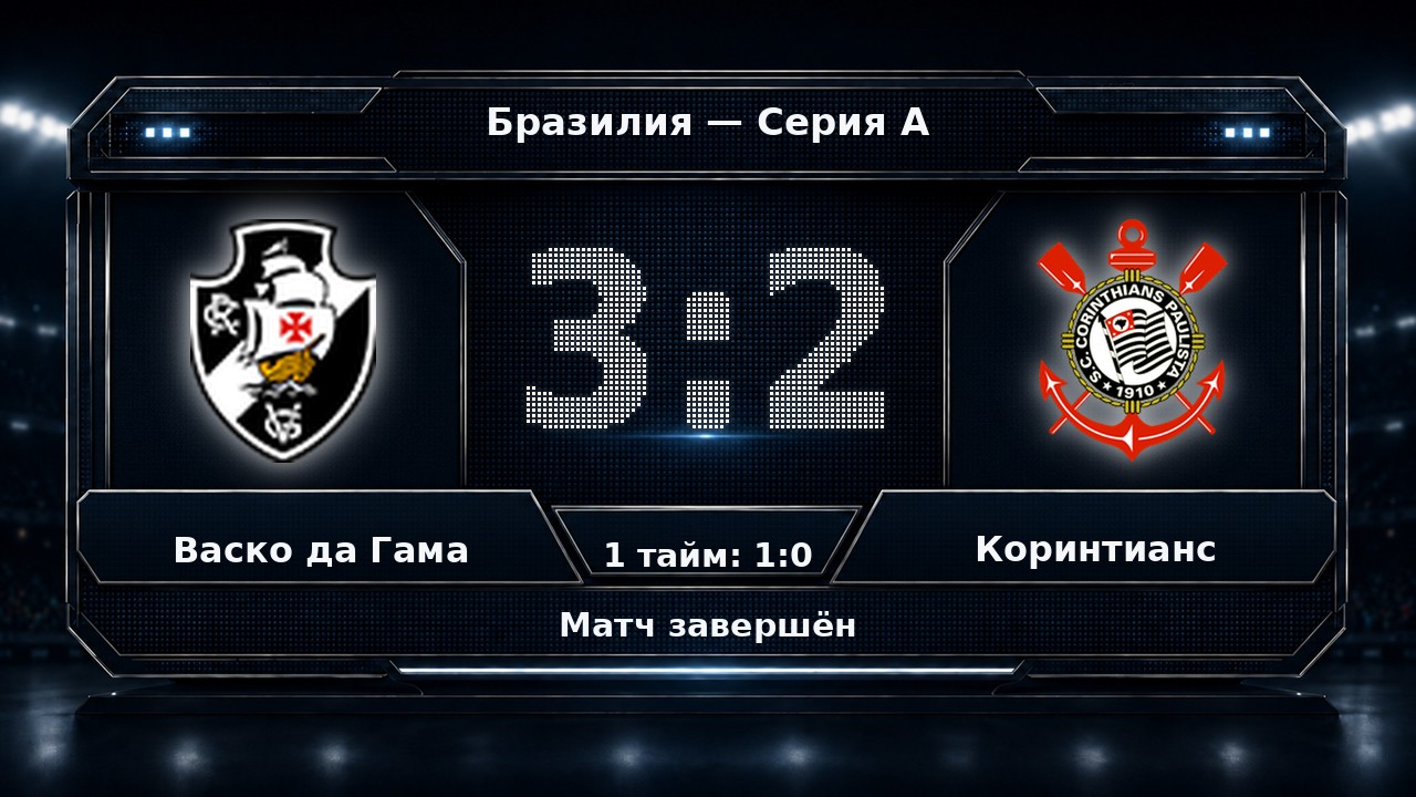 Васко да Гама — Коринтианс: результат матча