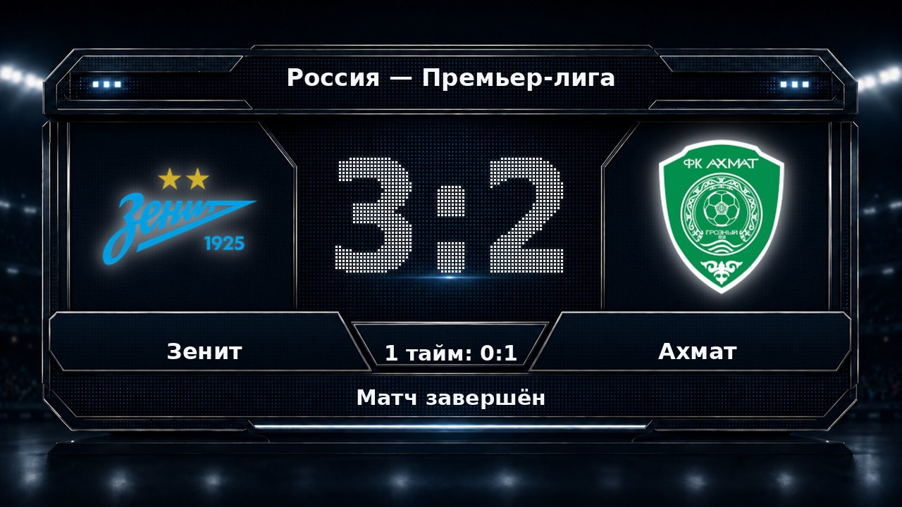 Зенит — Ахмат: результат матча