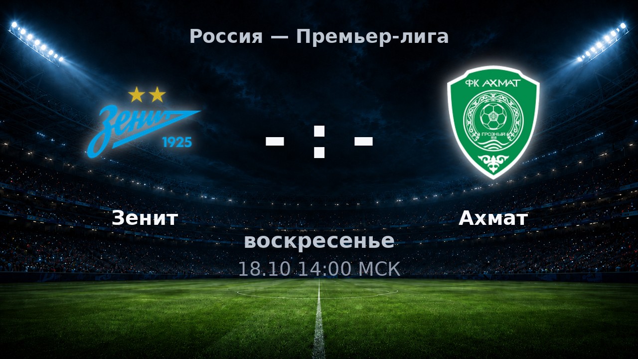 Зенит — Ахмат: анонс матча