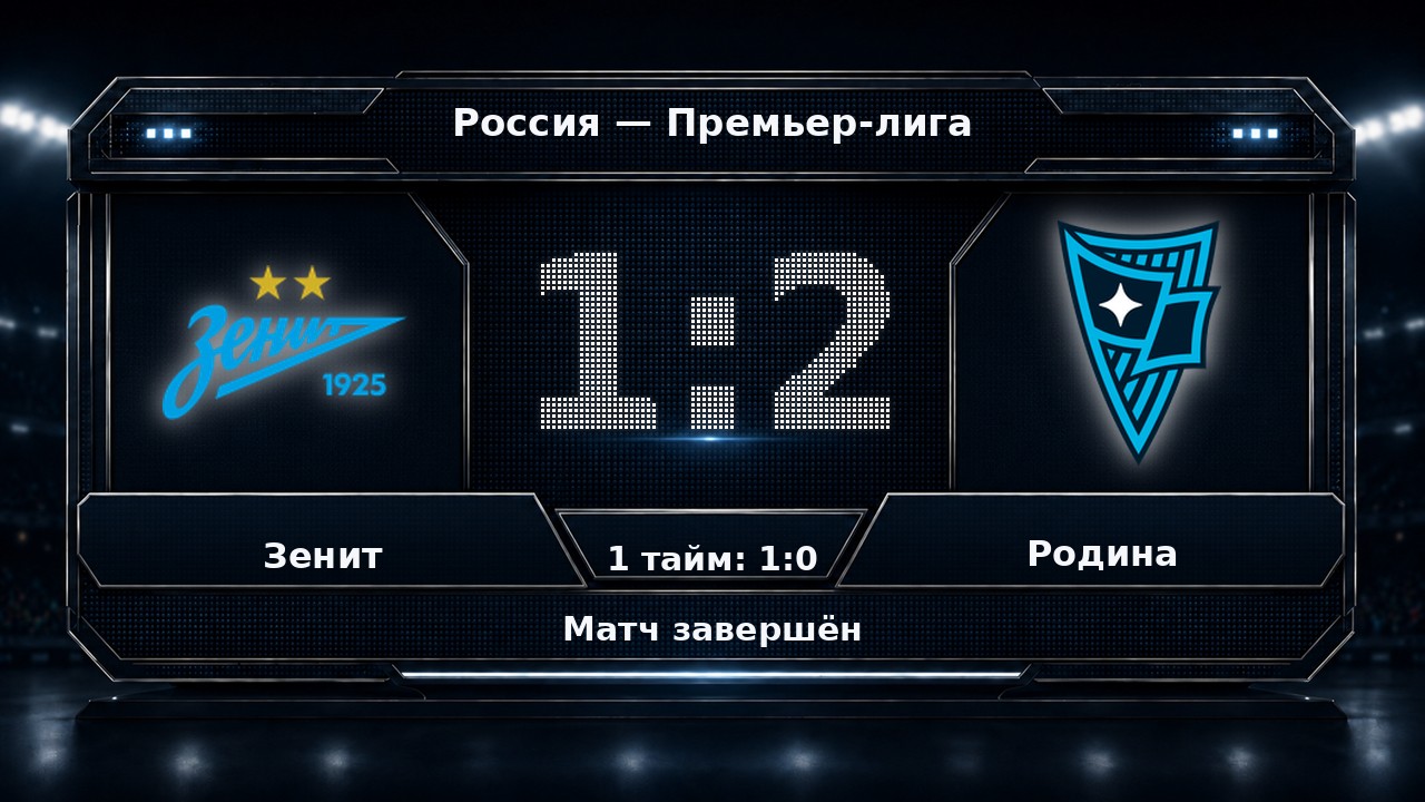 Зенит — Родина: результат матча